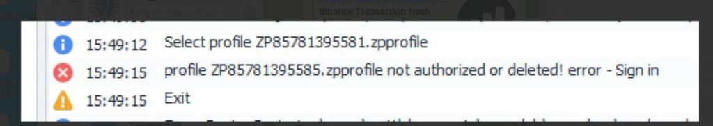 zpprofile was deleted in telegram
